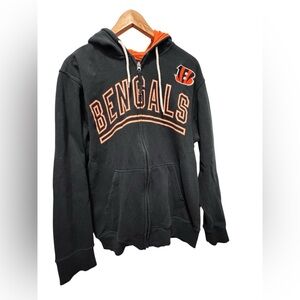NFL Black and Orange bengals Hoodie size large